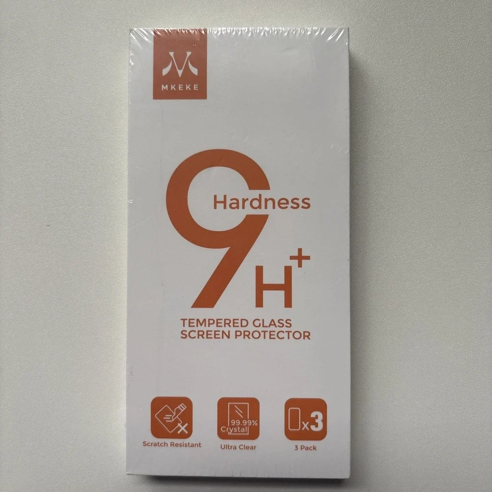 Mkeke 3 Pack Tempered Glass Screen Protector Ultra Clear iPhone 16